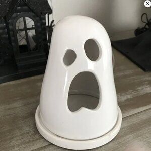 White Ceramic Halloween Ghost Lantern Votive Holder Halloween Decorations New